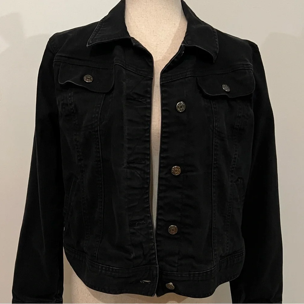 LAUREN RALPH LAUREN Black Cotton Jean Jacket - Picture 4 of 13